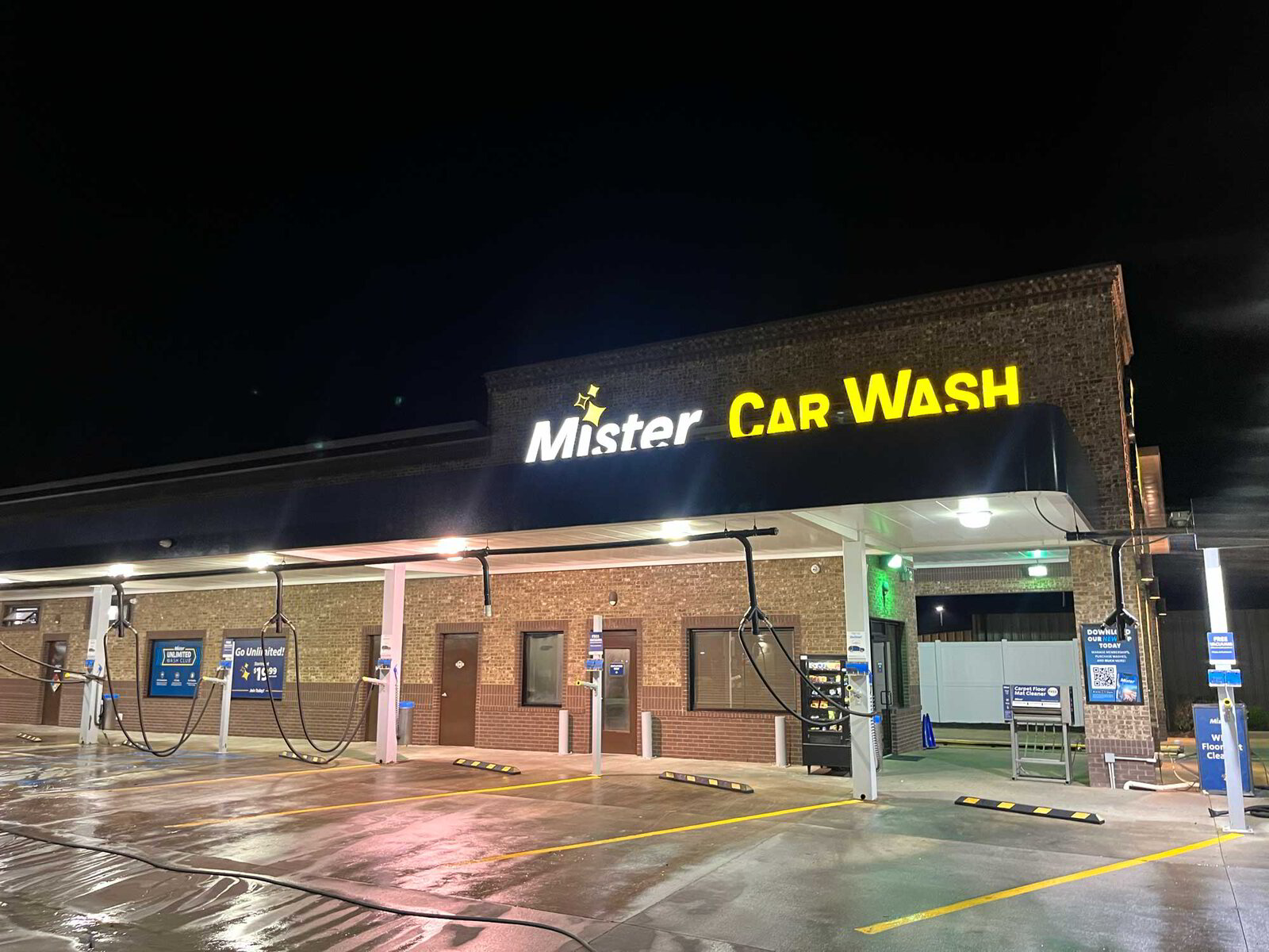 Car wash exterior after overnight cleaning